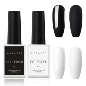 BLACK AND WHITE GEL NAIL POLISH SET