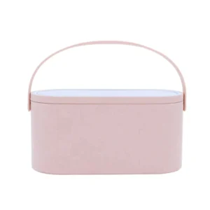 COSMETIC ORGANIZER BOX WITH LED LIGHTED MIRROR